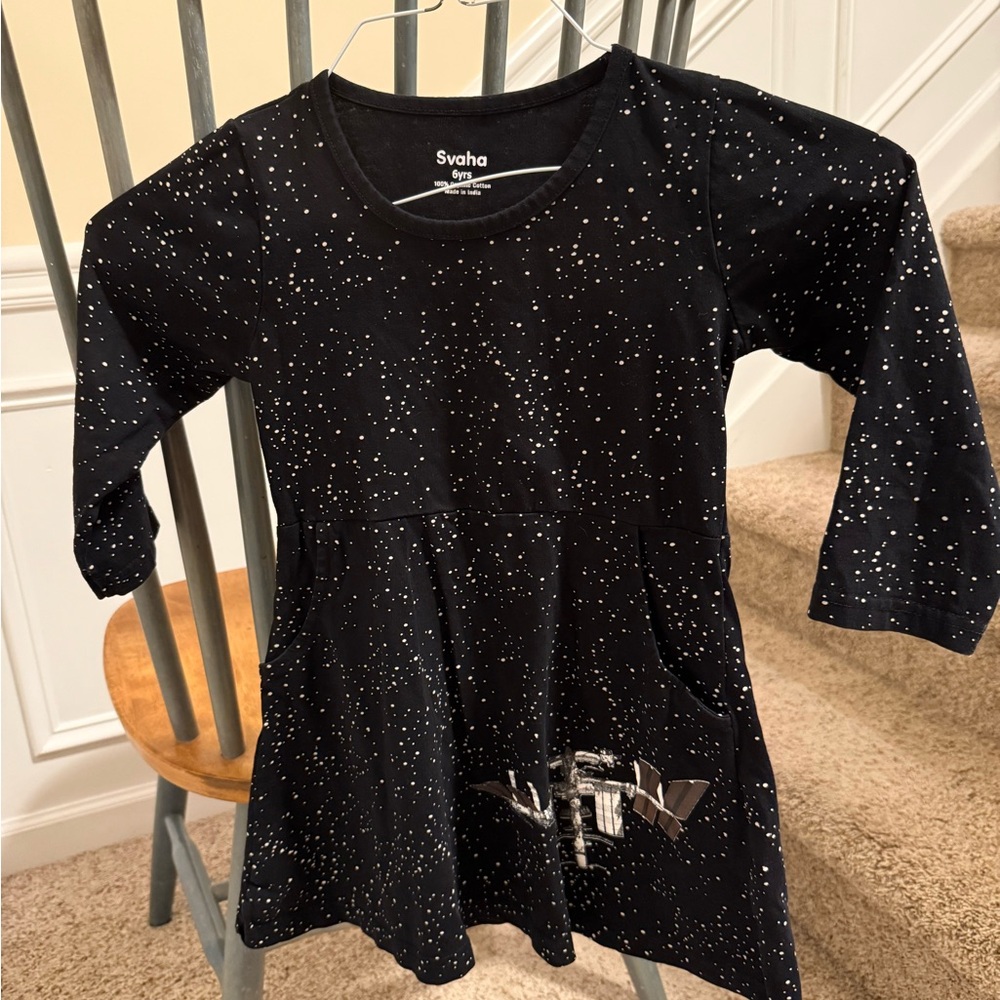 Svaha Kids Black Outerspace Dress